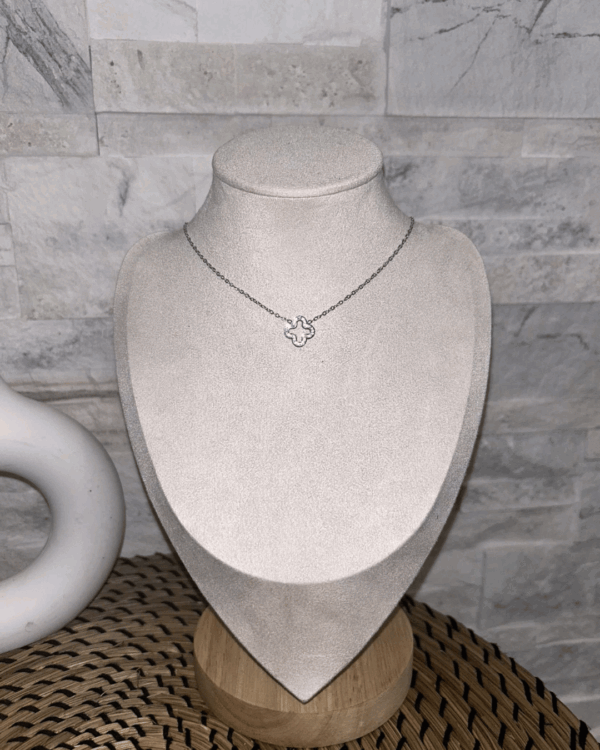 Collier Trèfle - Argenté zoomé