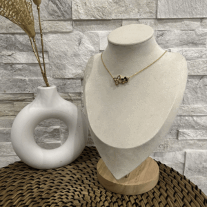 Collier fleur diamant et doré