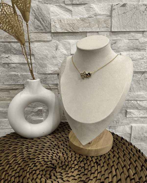 Collier fleur diamant et doré