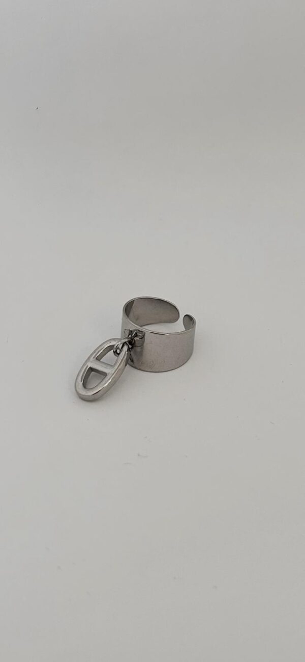 Bague “Bold Link” – Acier inoxydable argenté – Image 3