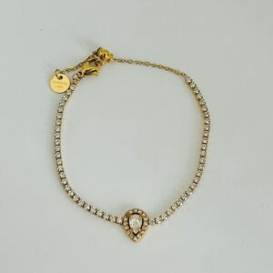 Bracelet doré goutte sertie de strass