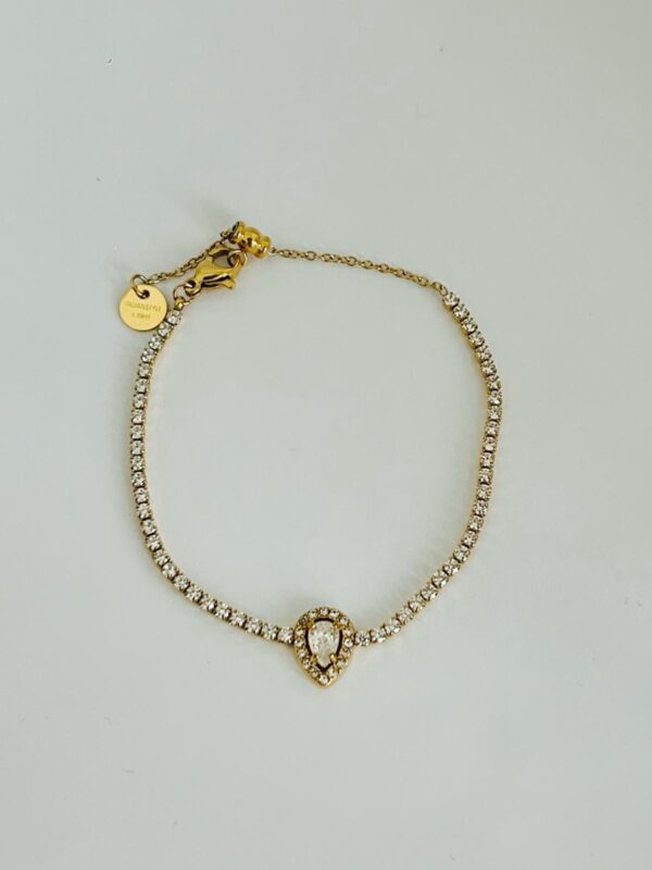 Bracelet doré goutte sertie de strass