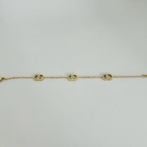 Bracelet en Acier Inoxydable – Maillons entrelacés dorés & zircon