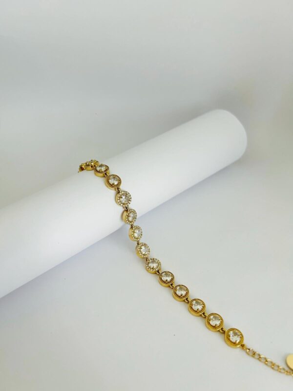 Bracelet doré cercles scintillants – Image 2