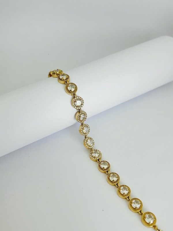 Bracelet doré cercles scintillants