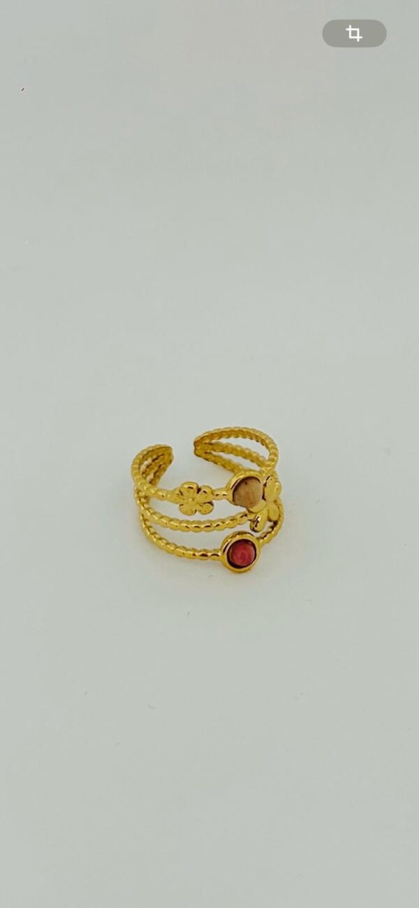 Bague “Summer Bloom” – Acier inoxydable doré – Image 3