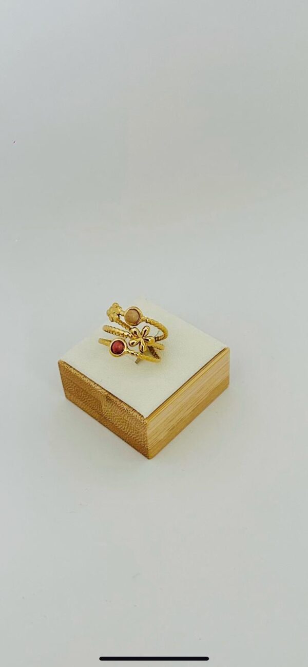 Bague “Summer Bloom” – Acier inoxydable doré – Image 2
