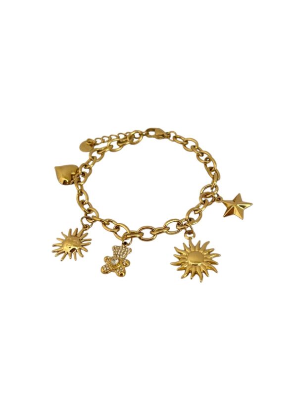 Bracelet chaîne dorée à charms célestes