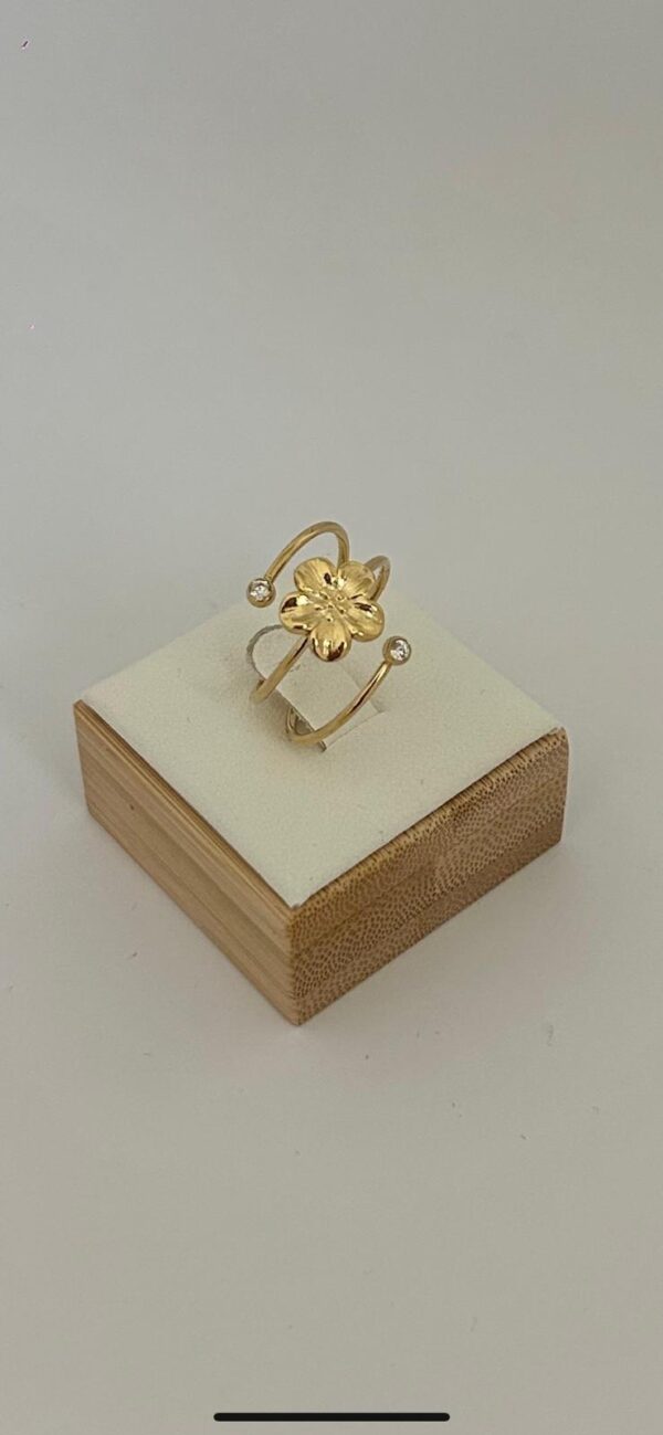 Bague Fleur Sakura en Acier Inoxydable Doré