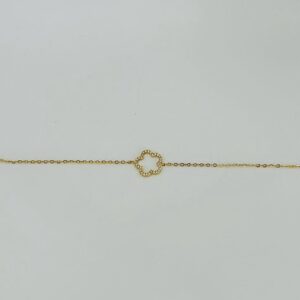 Bracelet en Acier Inoxydable – Fleur Dorée