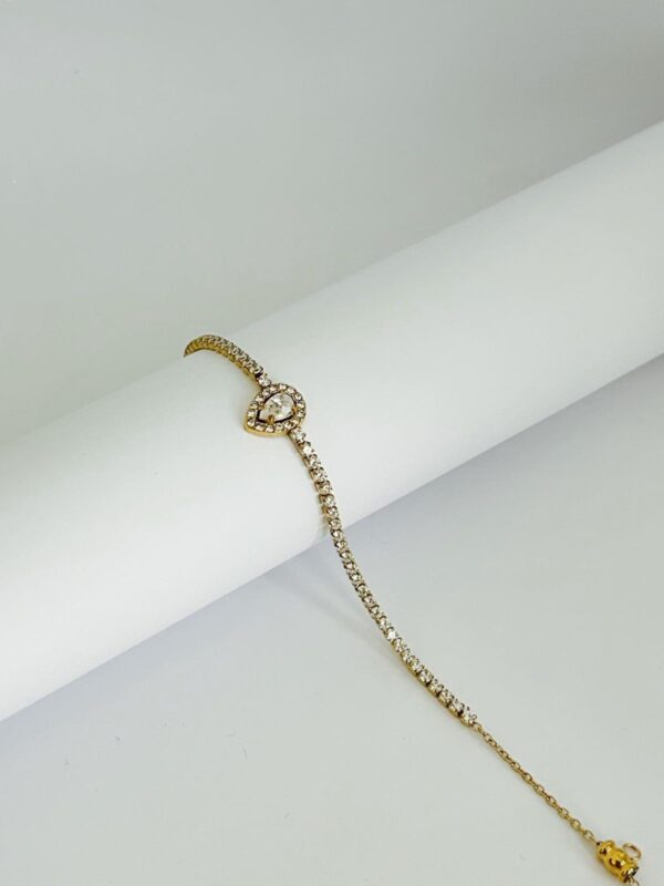 Bracelet doré goutte sertie de strass – Image 2