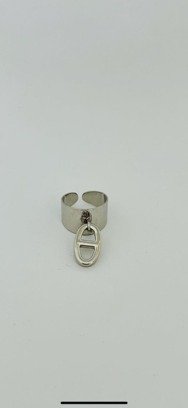 Bague “Bold Link” – Acier inoxydable argenté – Image 2