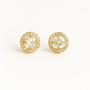 Boucles d’Oreilles Halo Doré