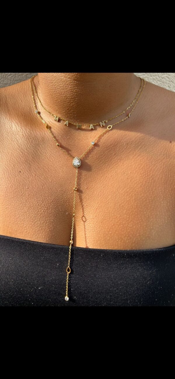 Collier Y Strass Doré – Image 3
