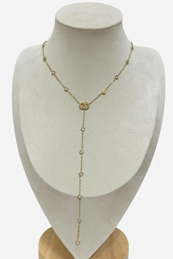 Collier Y doré - Élégance intemporelle