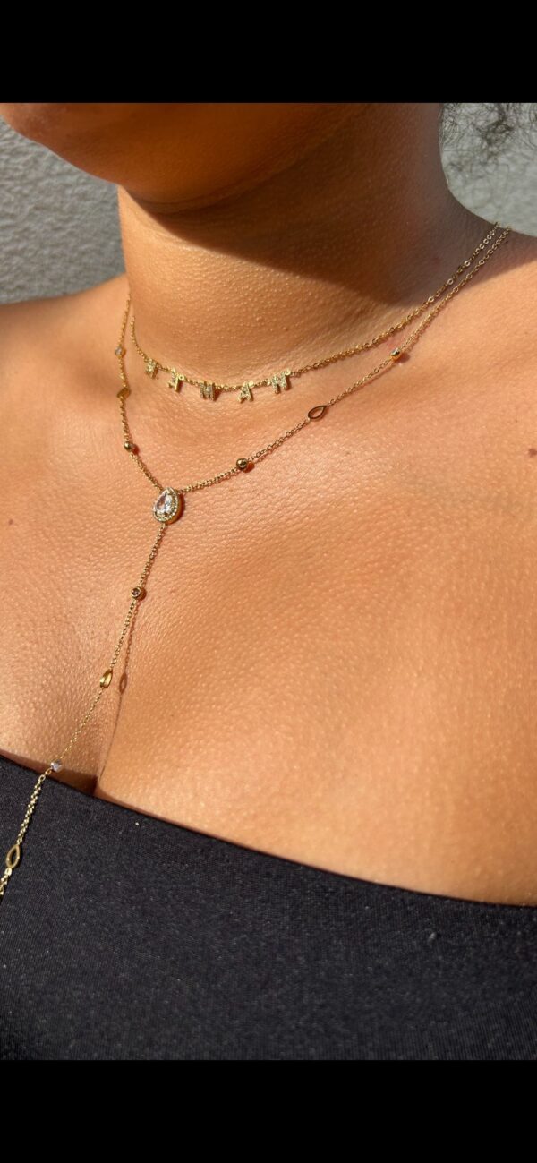 Collier Y Strass Doré – Image 4