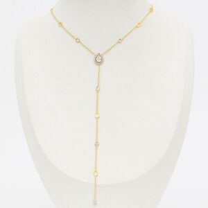 Collier Y Strass Doré
