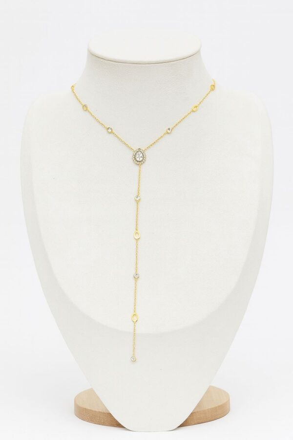 Collier Y Strass Doré