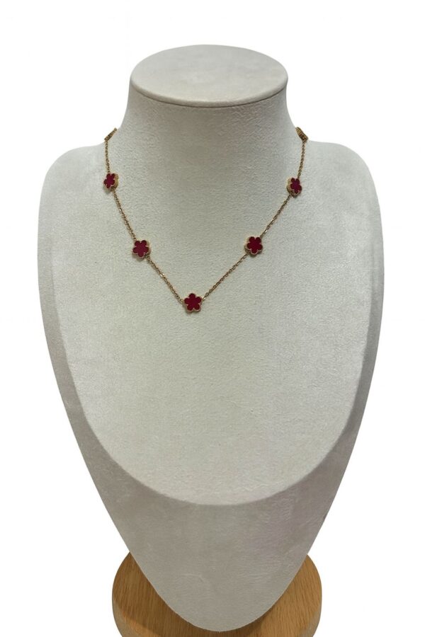 Collier Fleurs Rouges