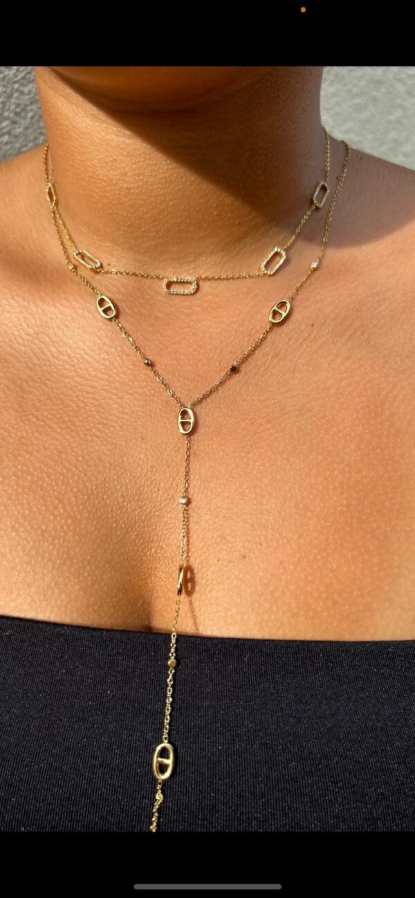 Collier long chaîne gourmette – Image 3