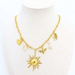 Collier Charms Soleil & Perles