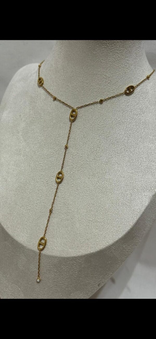 Collier long chaîne gourmette – Image 2