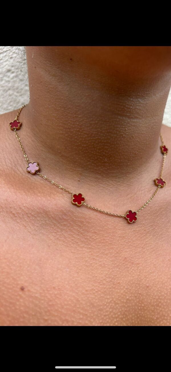 Collier Fleurs Rouges – Image 2