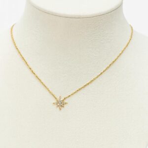 Collier étoile dorée scintillante
