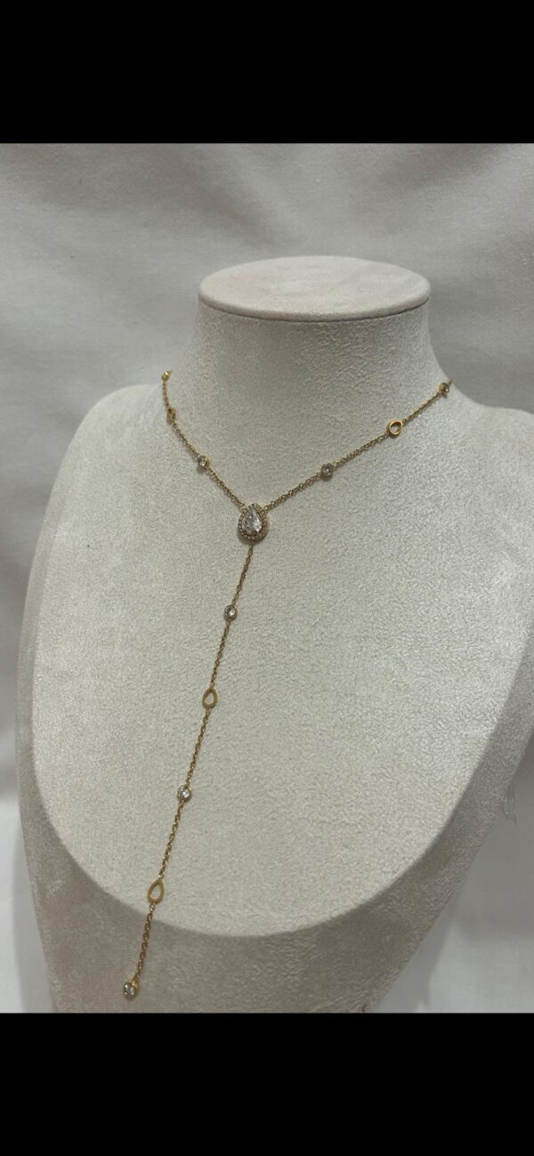 Collier Y Strass Doré – Image 2