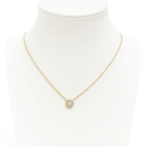 Collier solitaire rond pavé